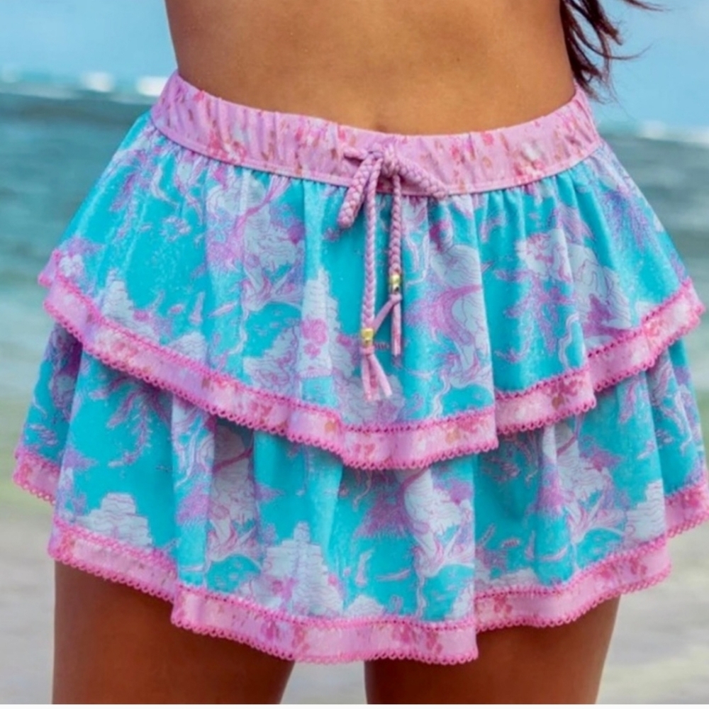 NWT Hurley x loveshackfancy under the tiered sea mini skirt